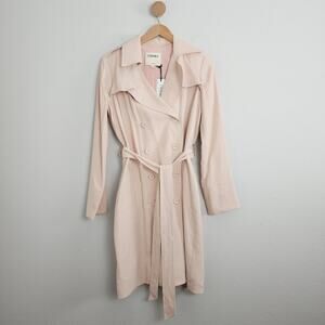 L'Agence Elise Double Breasted Belted Trench Coat Dress Petal Twill XS NWT
